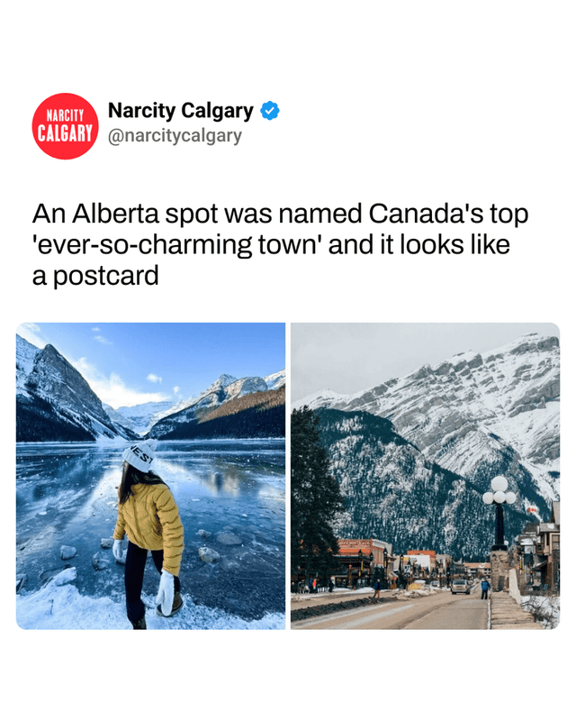 An Alberta spot was named Canada's top 'ever-so-charming town' and it looks like a postcard
