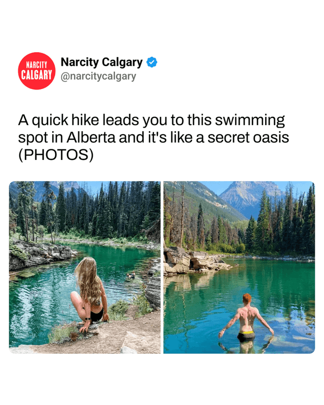 A quick hike leads you to this swimming spot in Alberta and it's like a secret oasis (PHOTOS)