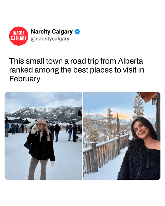 This small town a road trip from Alberta ranked among the best places to visit in February