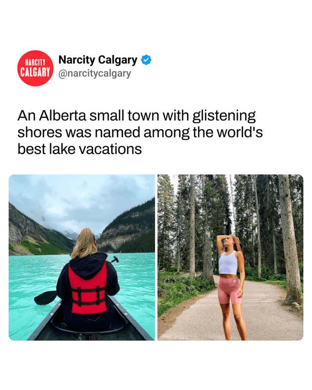 An Alberta small town with glistening shores was named among the world's best lake vacations