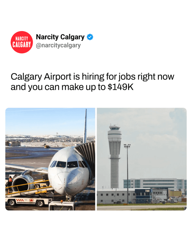 Calgary Airport is hiring for jobs right now and you can make up to $149K