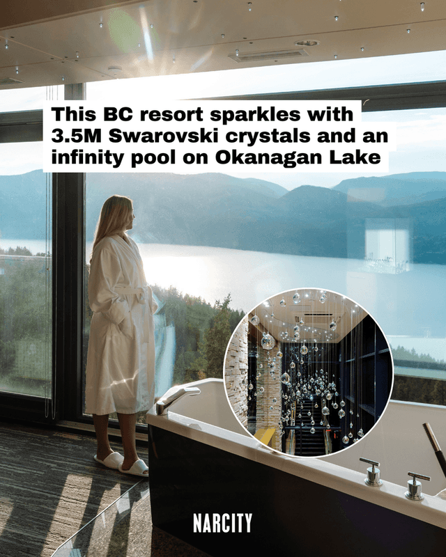 This BC resort sparkles with 3.5M Swarovski crystals and an infinity pool on Okanagan Lake