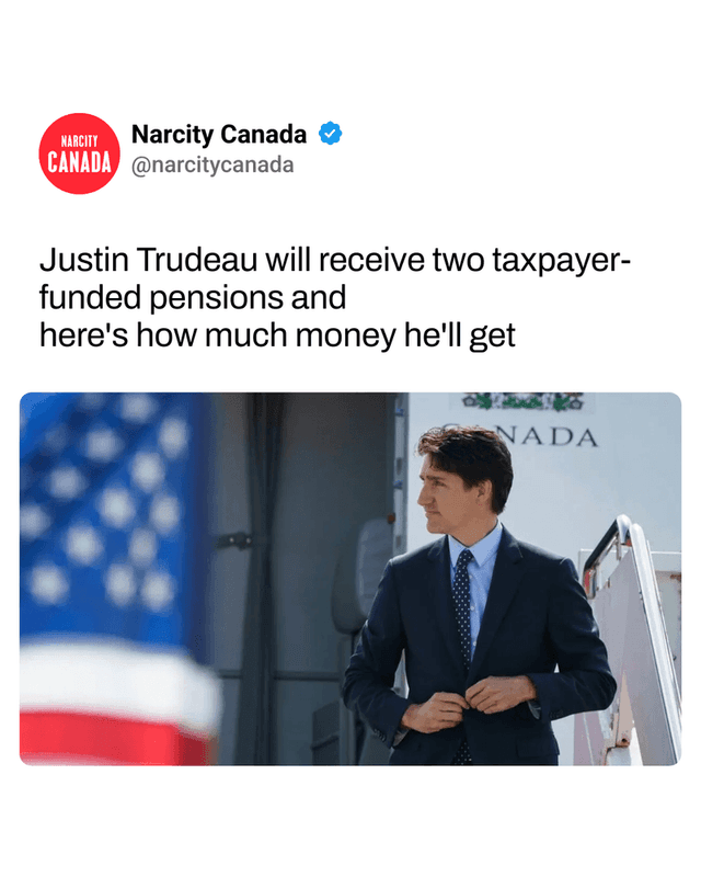 Justin Trudeau will receive two taxpayer-funded pensions and 
here's how much money he'll get