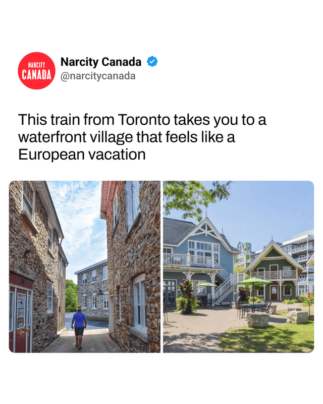 This train from Toronto takes you to a waterfront village that feels like a European vacation