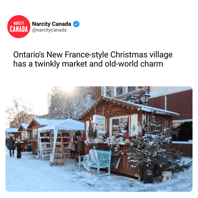 Ontario's New France-style Christmas village has a twinkly market and old-world charm