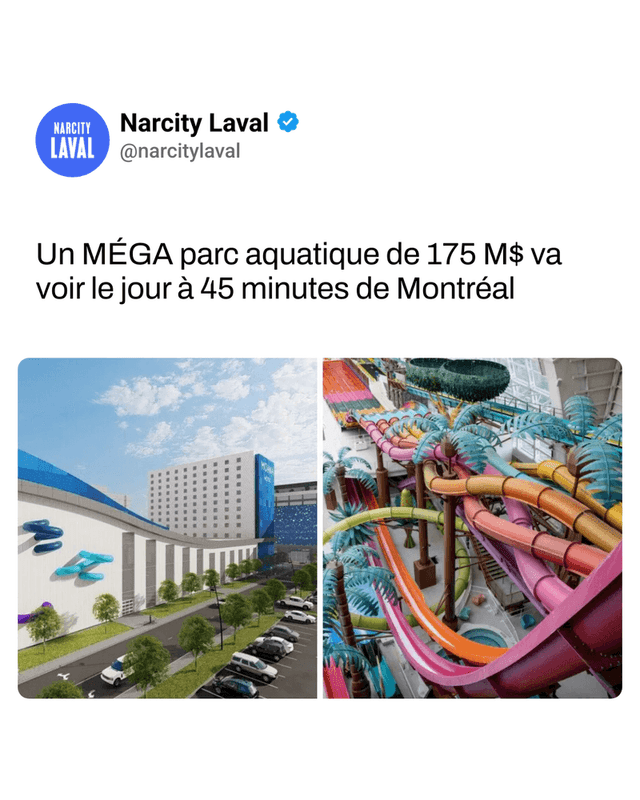 Un MÉGA parc aquatique de 175 M$ va voir le jour à 45 minutes de Montréal