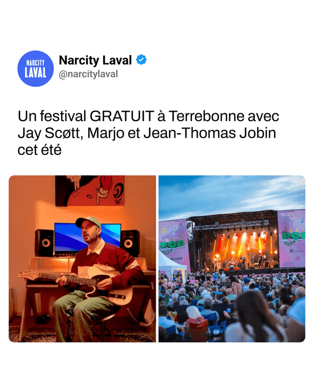 Un festival GRATUIT à Terrebonne avec Jay Scøtt, Marjo et Jean-Thomas Jobin cet été