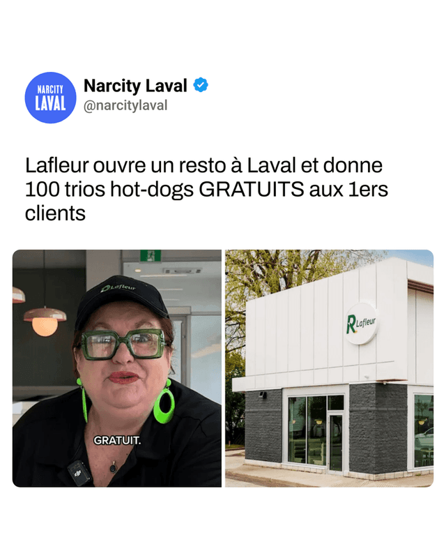 Lafleur ouvre un resto à Laval et donne 100 trios hot-dogs GRATUITS aux 1ers clients