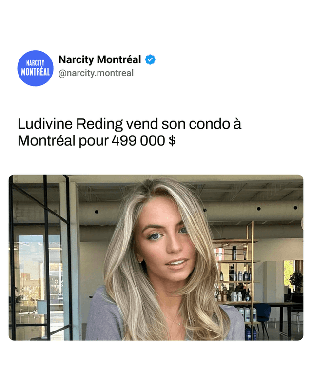 Ludivine Reding vend son condo à Montréal pour 499 000 $