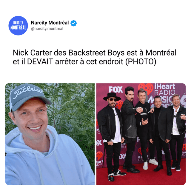 Nick Carter des Backstreet Boys est à Montréal et il DEVAIT arrêter à cet endroit (PHOTO)