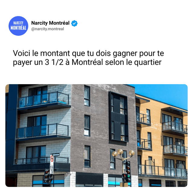 Voici le montant que tu dois gagner pour te payer un 3 1/2 à Montréal selon le quartier