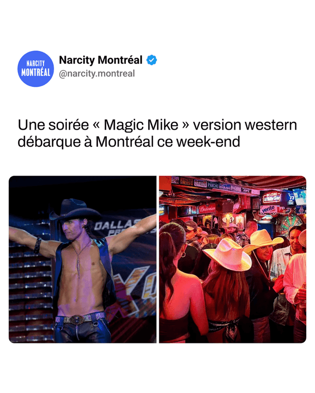 Une soirée « Magic Mike » version western débarque à Montréal ce week-end