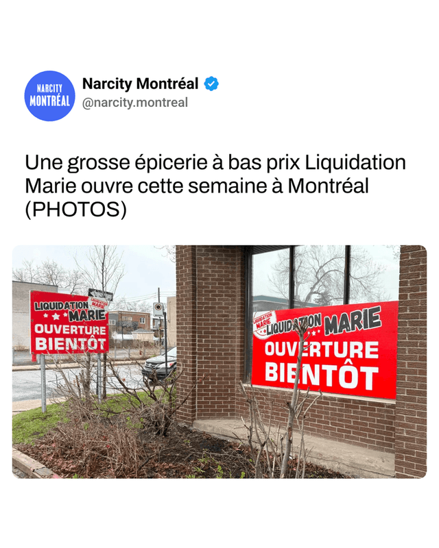 Une grosse épicerie à bas prix Liquidation Marie ouvre cette semaine à Montréal (PHOTOS)