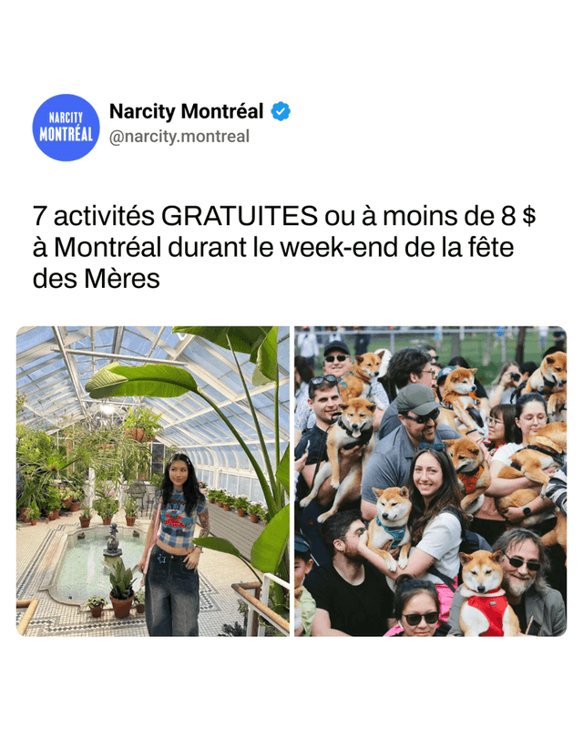 7 activités GRATUITES ou à moins de 8 $ à Montréal durant le week-end de la fête des Mères