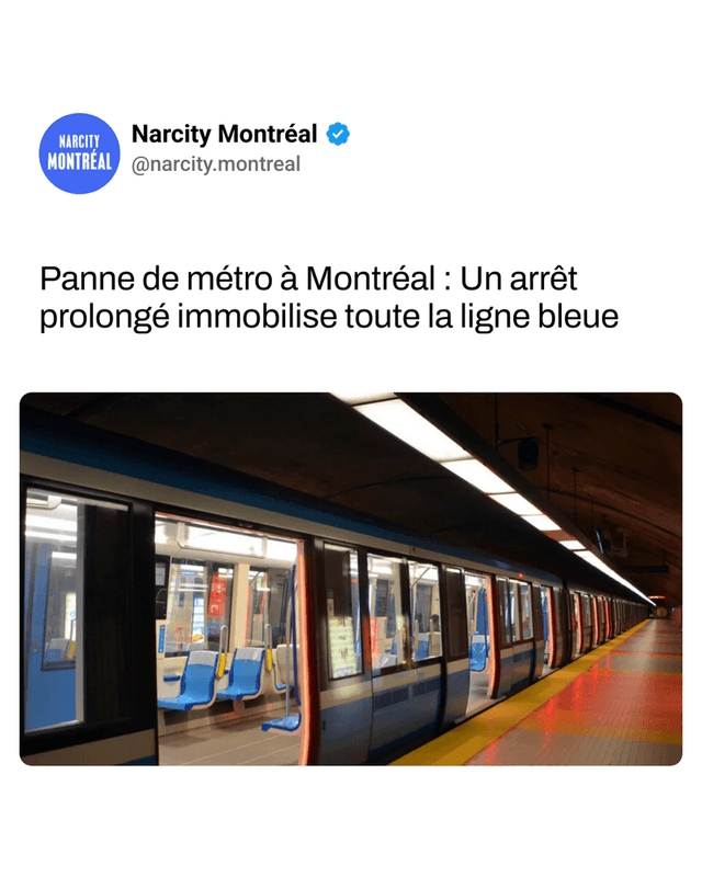 Panne de métro à Montréal : Un arrêt prolongé immobilise toute la ligne bleue