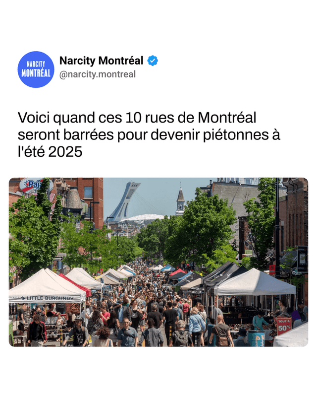 Voici quand ces 10 rues de Montréal seront barrées pour devenir piétonnes à l'été 2025