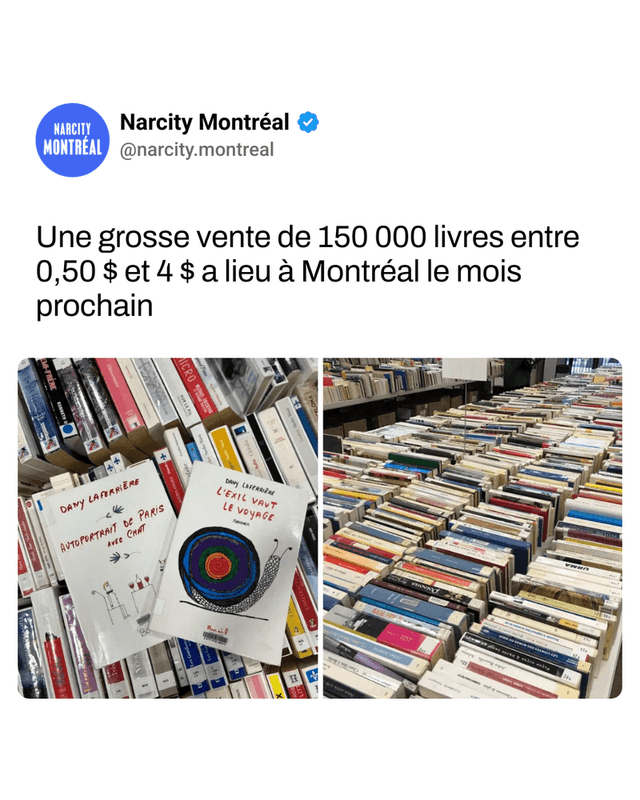 Une grosse vente de 150 000 livres entre 0,50 $ et 4 $ a lieu à Montréal le mois prochain