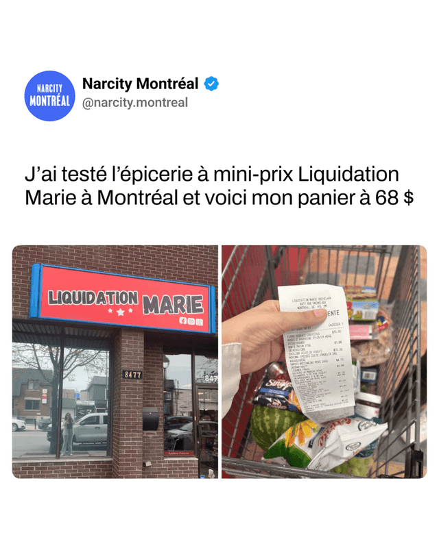 J’ai testé l’épicerie à mini-prix Liquidation Marie à Montréal et voici mon panier à 68 $