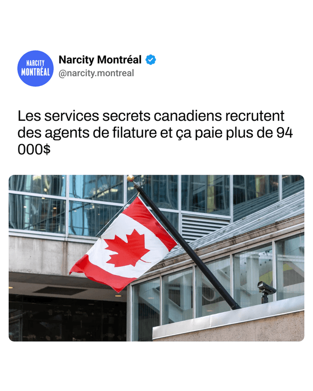 Les services secrets canadiens recrutent des agents de filature et ça paie plus de 94 000$