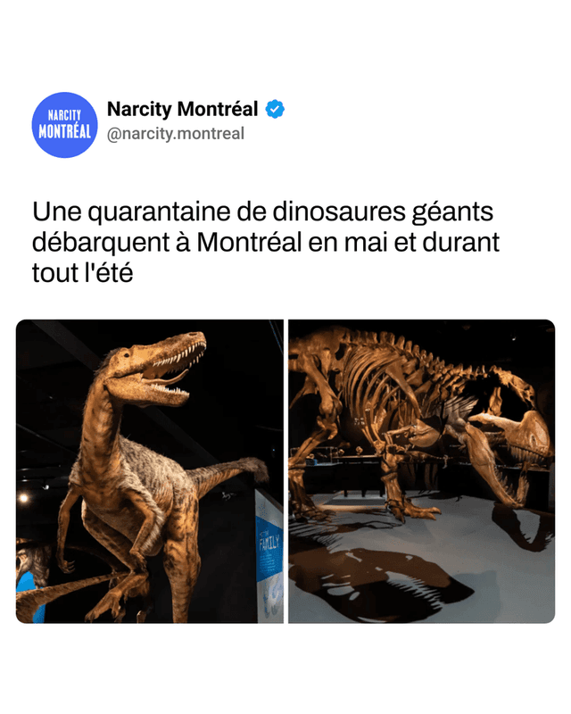 Une quarantaine de dinosaures géants débarquent à Montréal en mai et durant tout l'été