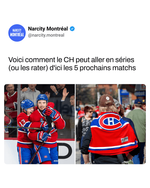 Voici comment le CH peut aller en séries (ou les rater) d'ici les 5 prochains matchs