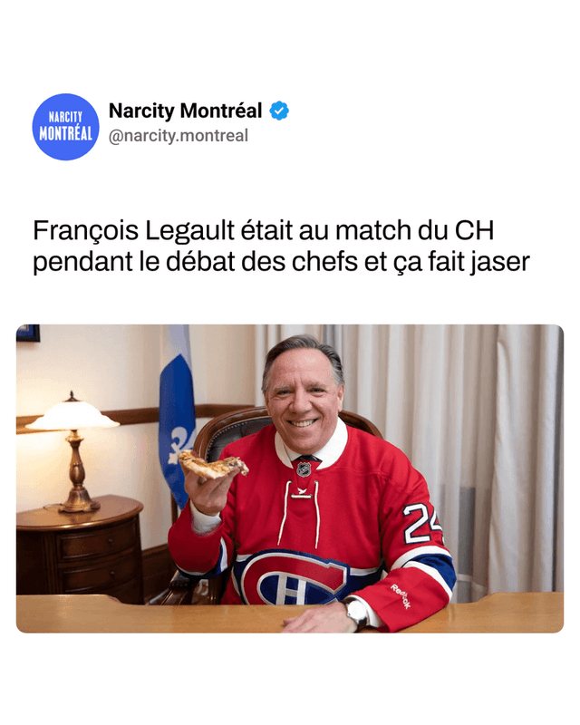 François Legault était au match du CH pendant le débat des chefs et ça fait jaser