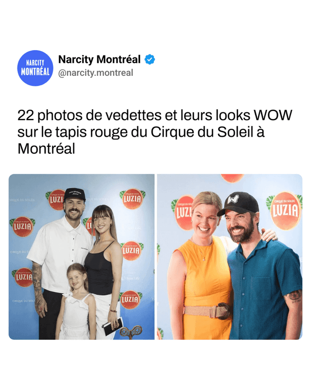 22 photos de vedettes et leurs looks WOW sur le tapis rouge du Cirque du Soleil à Montréal