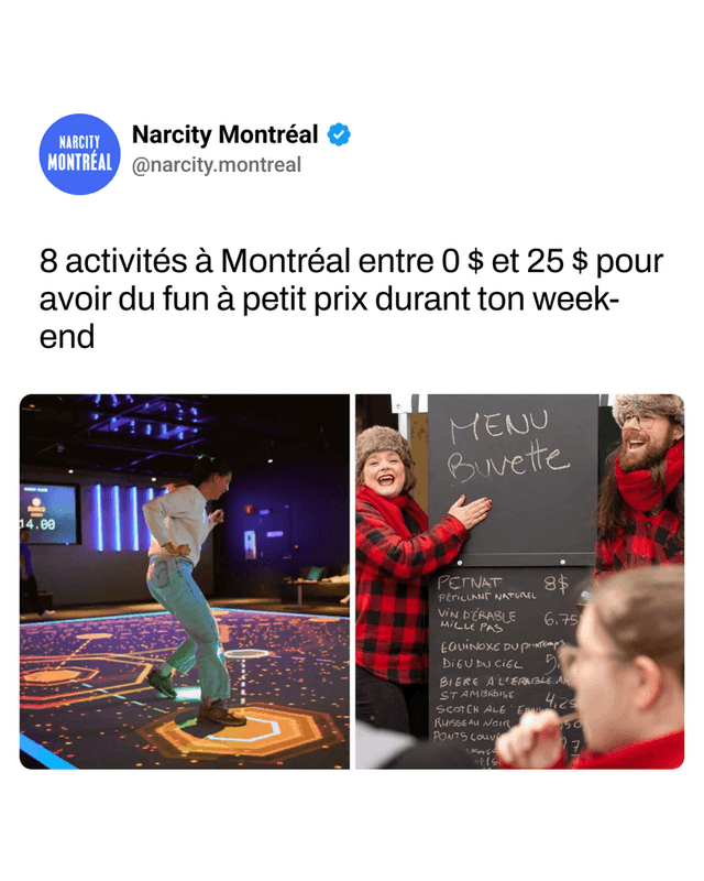 8 activités à Montréal entre 0 $ et 25 $ pour avoir du fun à petit prix durant ton week-end