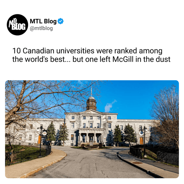 10 Canadian universities were ranked among the world's best... but one left McGill in the dust