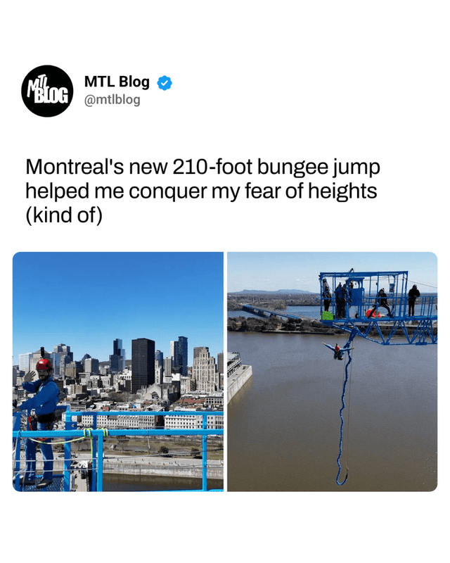 Montreal's new 210-foot bungee jump helped me conquer my fear of heights (kind of)