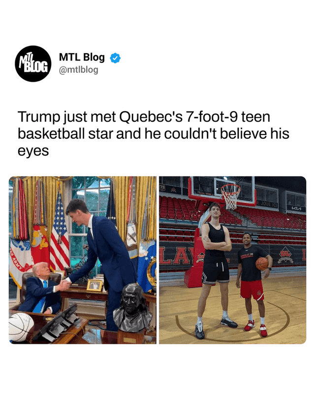 Trump just met Quebec's 7-foot-9 teen basketball star and he couldn't believe his eyes