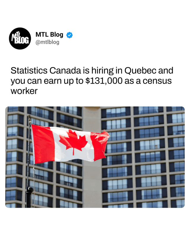 Statistics Canada is hiring in Quebec and you can earn up to $131,000 as a census worker