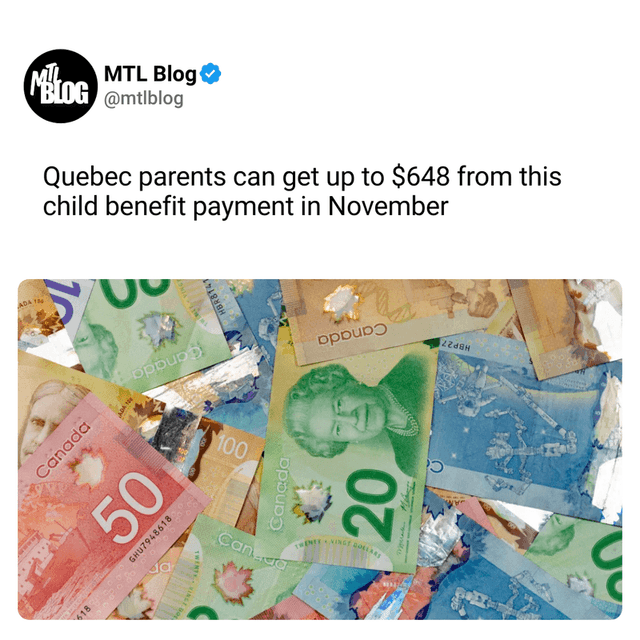 Quebec parents can get up to $648 from this child benefit payment in November