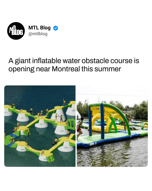 A giant inflatable water obstacle course is opening near Montreal this summer
