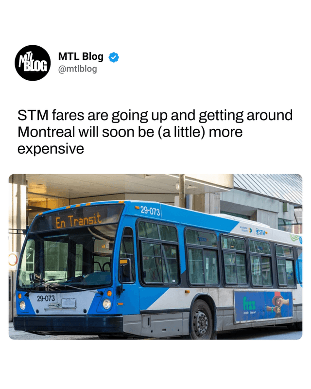 STM fares are going up and getting around Montreal will soon be (a little) more expensive