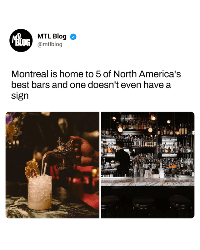 Montreal is home to 5 of North America's best bars and one doesn't even have a sign