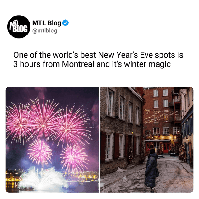 One of the world's best New Year's Eve spots is 3 hours from Montreal and it's winter magic