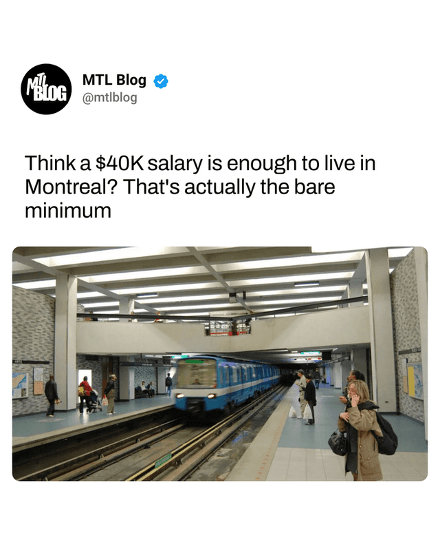 Think a $40K salary is enough to live in Montreal? That's actually the bare minimum