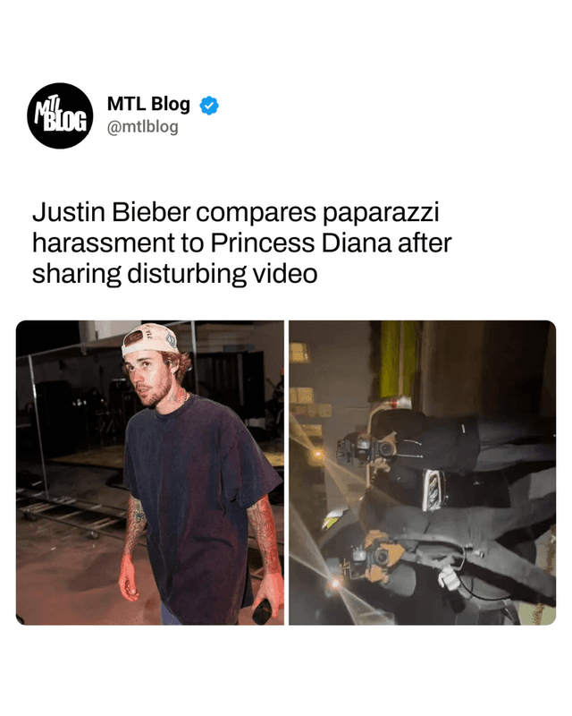 Justin Bieber compares paparazzi harassment to Princess Diana after sharing disturbing video