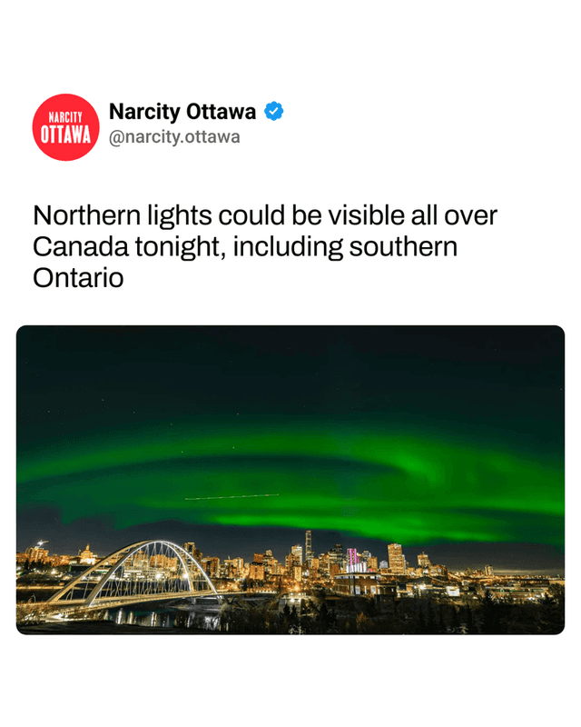 Northern lights could be visible all over Canada tonight, including southern Ontario