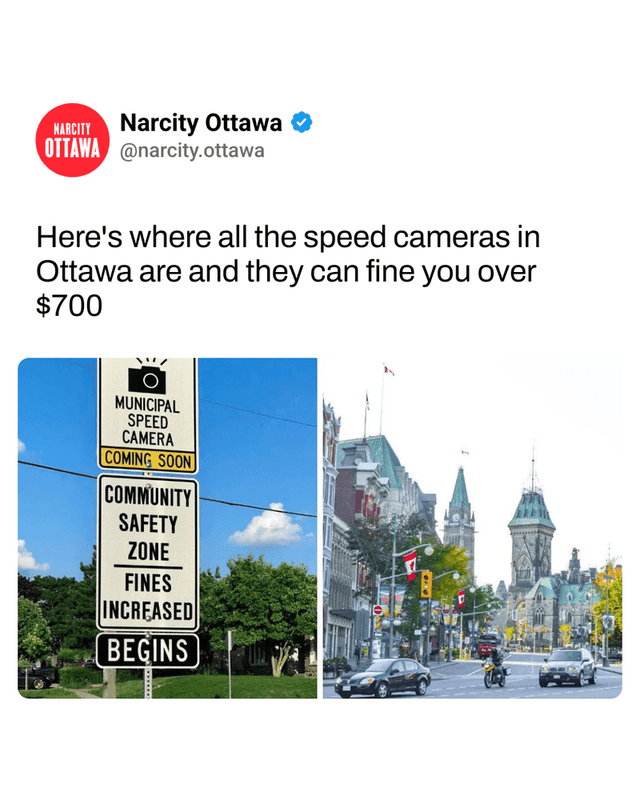 Here's where all the speed cameras in Ottawa are and they can fine you over $700