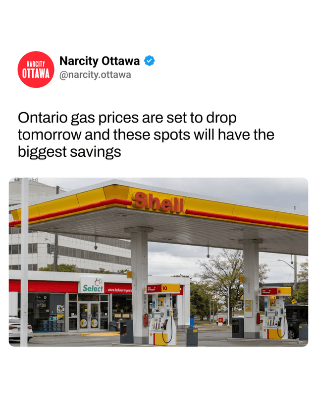 Ontario gas prices are set to drop tomorrow and these spots will have the biggest savings