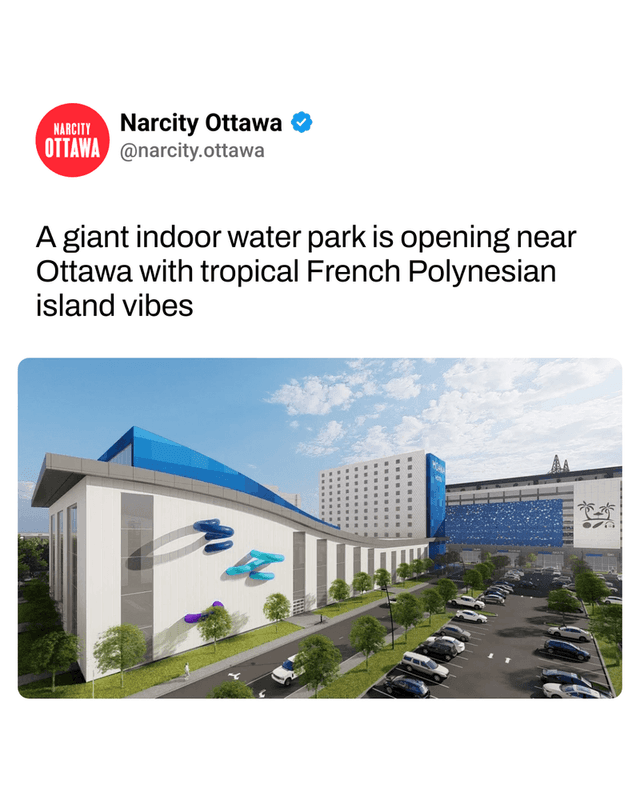 A giant indoor water park is opening near Ottawa with tropical French Polynesian island vibes