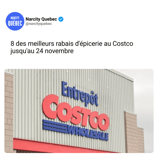 8 des meilleurs rabais d'épicerie au Costco jusqu'au 24 novembre