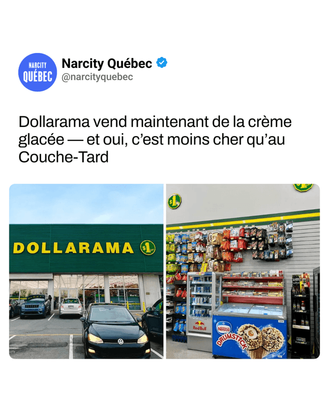 Dollarama vend maintenant de la crème glacée — et oui, c’est moins cher qu’au Couche-Tard