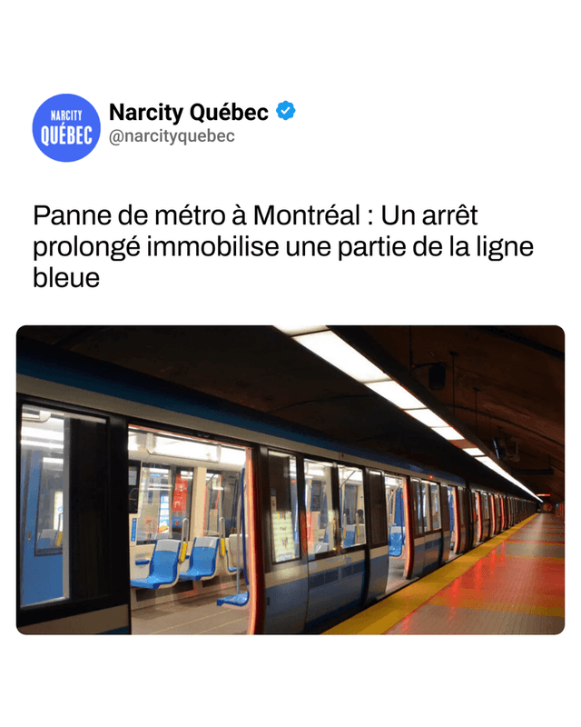 Panne de métro à Montréal : Un arrêt prolongé immobilise une partie de la ligne bleue