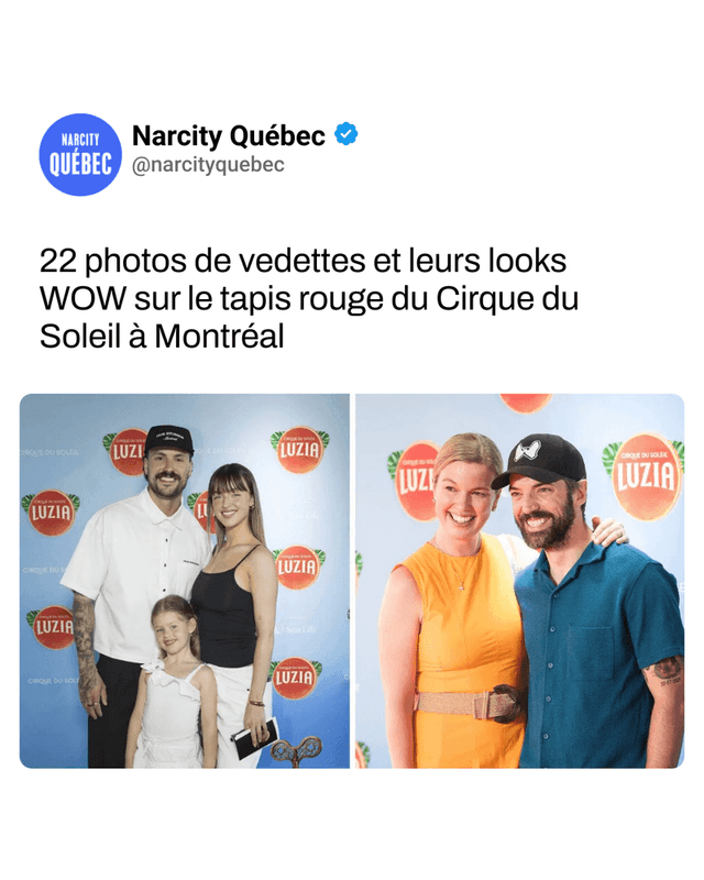 22 photos de vedettes et leurs looks WOW sur le tapis rouge du Cirque du Soleil à Montréal