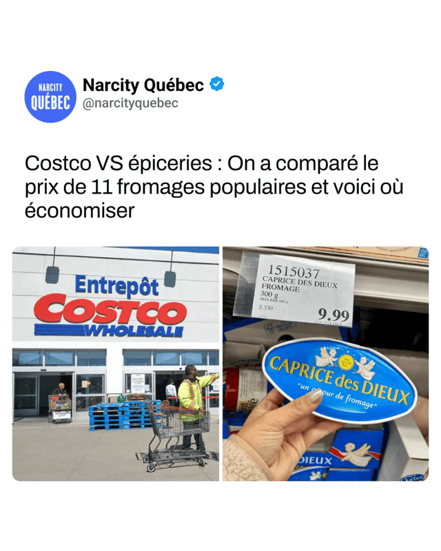 Costco VS épiceries : On a comparé le prix de 11 fromages populaires et voici où économiser