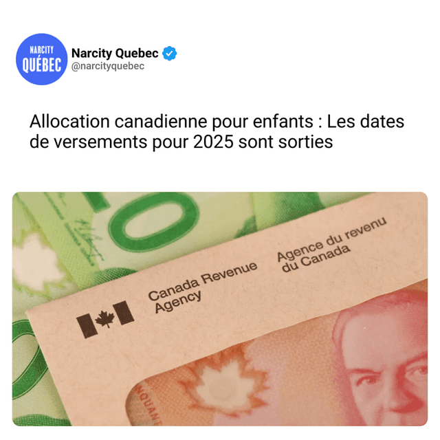 Allocation canadienne pour enfants : Les dates de versements pour 2025 sont sorties