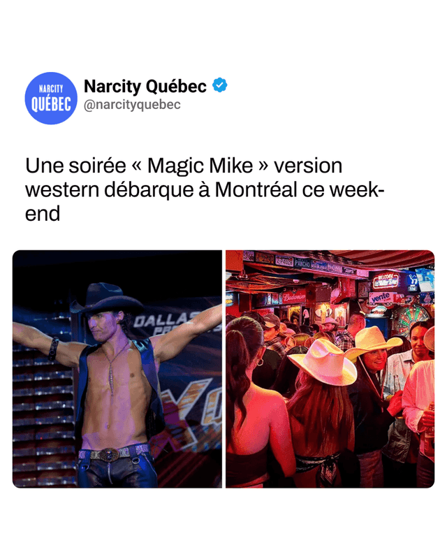 Une soirée « Magic Mike » version western débarque à Montréal ce week-end